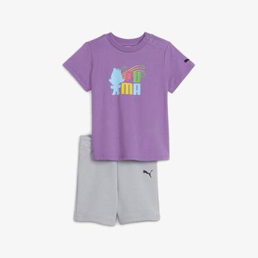  Puma X Trolls Minicats Set Bebek Gri Eşofman Takımı
