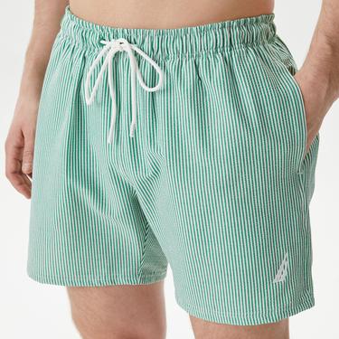  Nautica Erkek Yeşil Regular Fit Çizgili Deniz Şortu