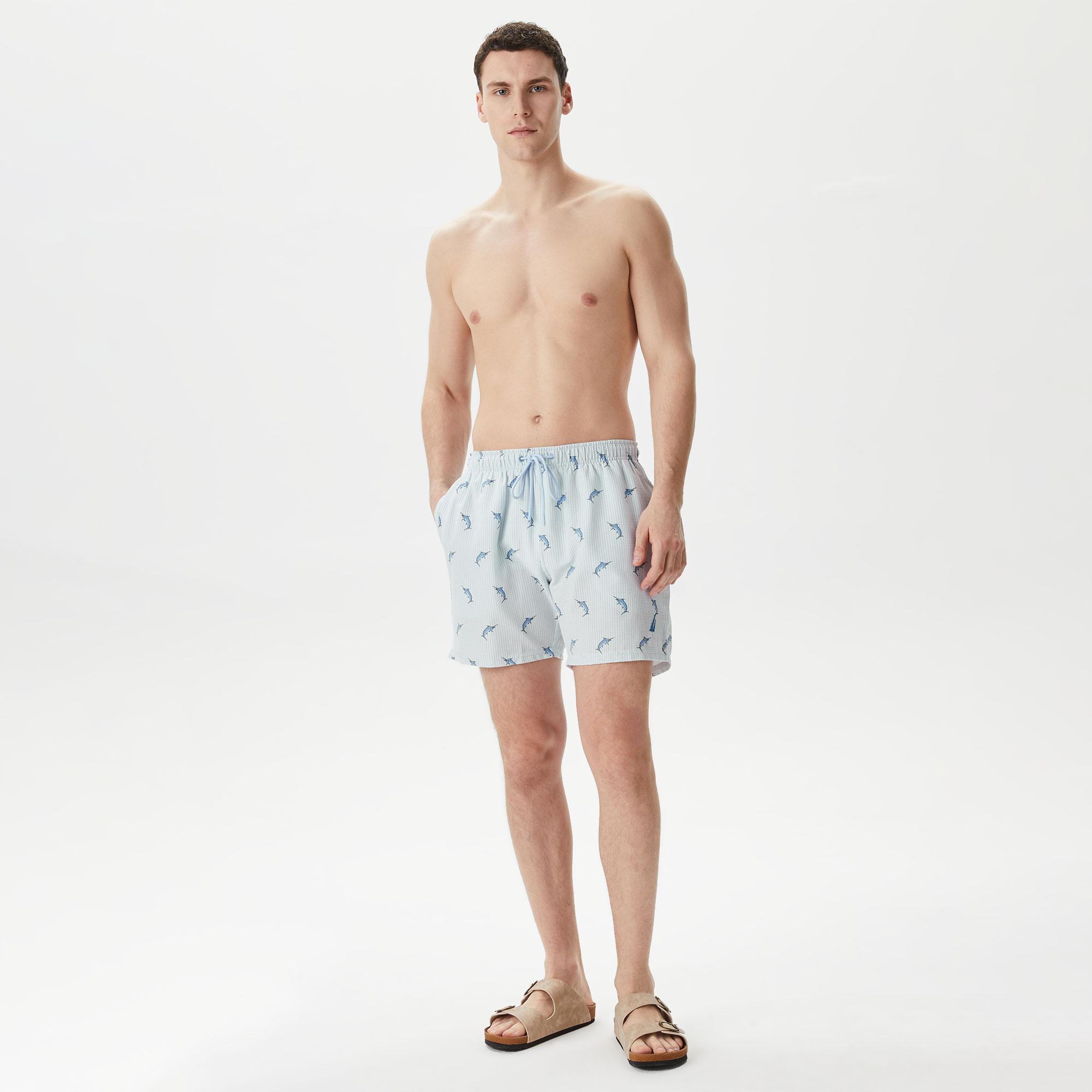 Nautica Erkek Mavi Standart Fit Mayo Şort