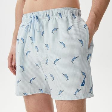  Nautica Erkek Mavi Standart Fit Mayo Şort