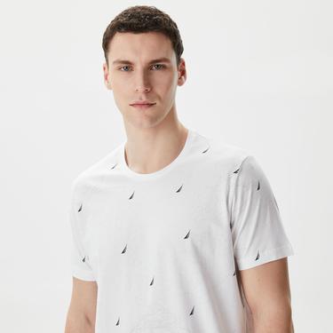  Nautica Erkek Beyaz Standart Fit T-Shirt