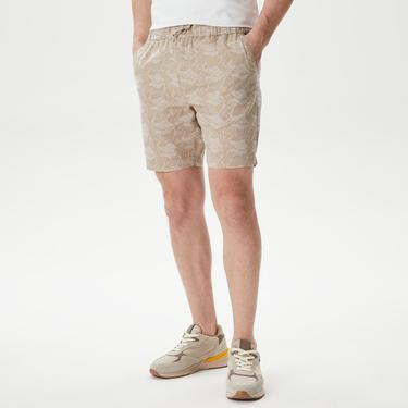  Nautica Erkek Bej Keten Bermuda