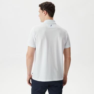  Nautica Erkek Beyaz Classic Fit Kısa Kollu Polo