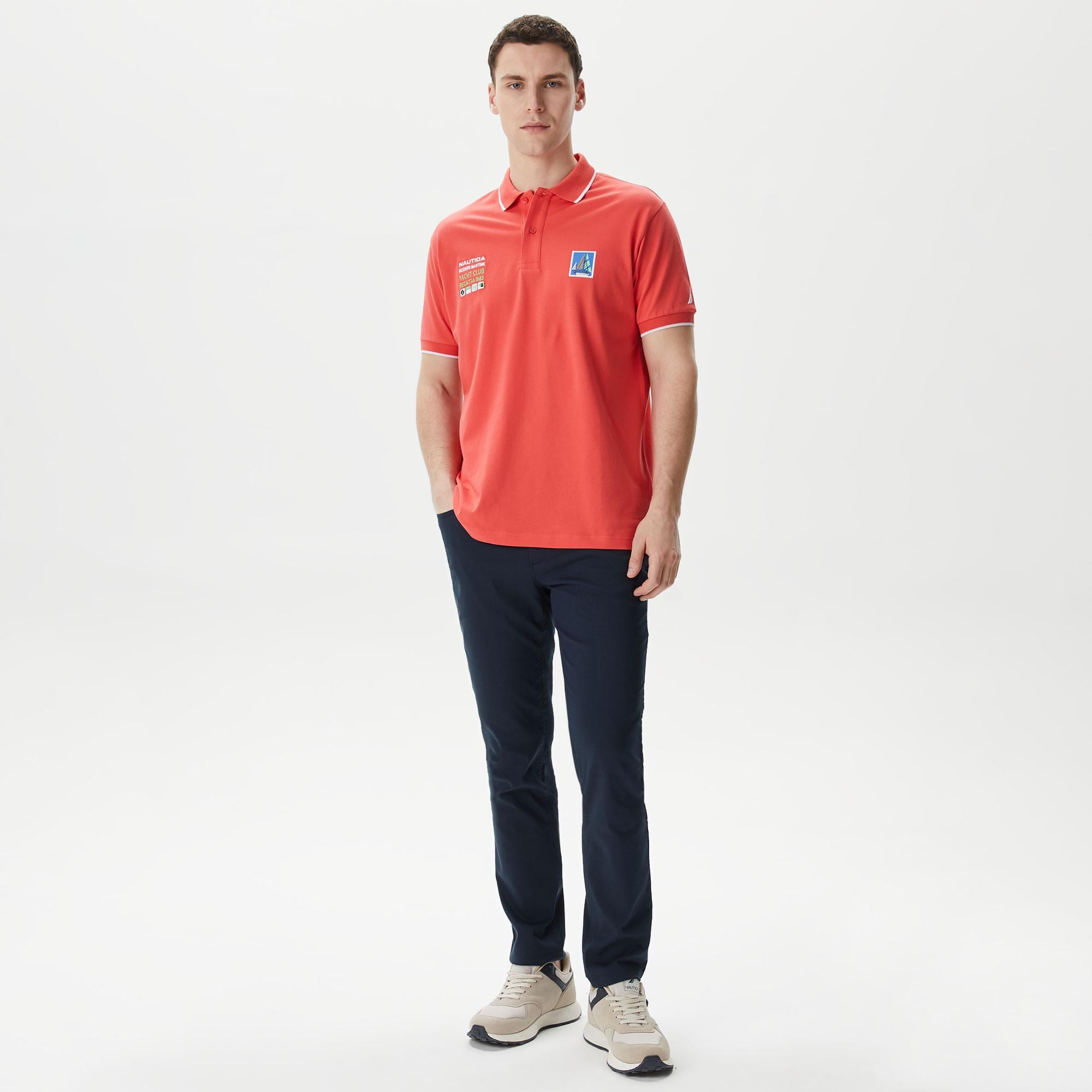 Nautica Erkek Kırmızı Classic Fit Polo Yaka T-Shirt