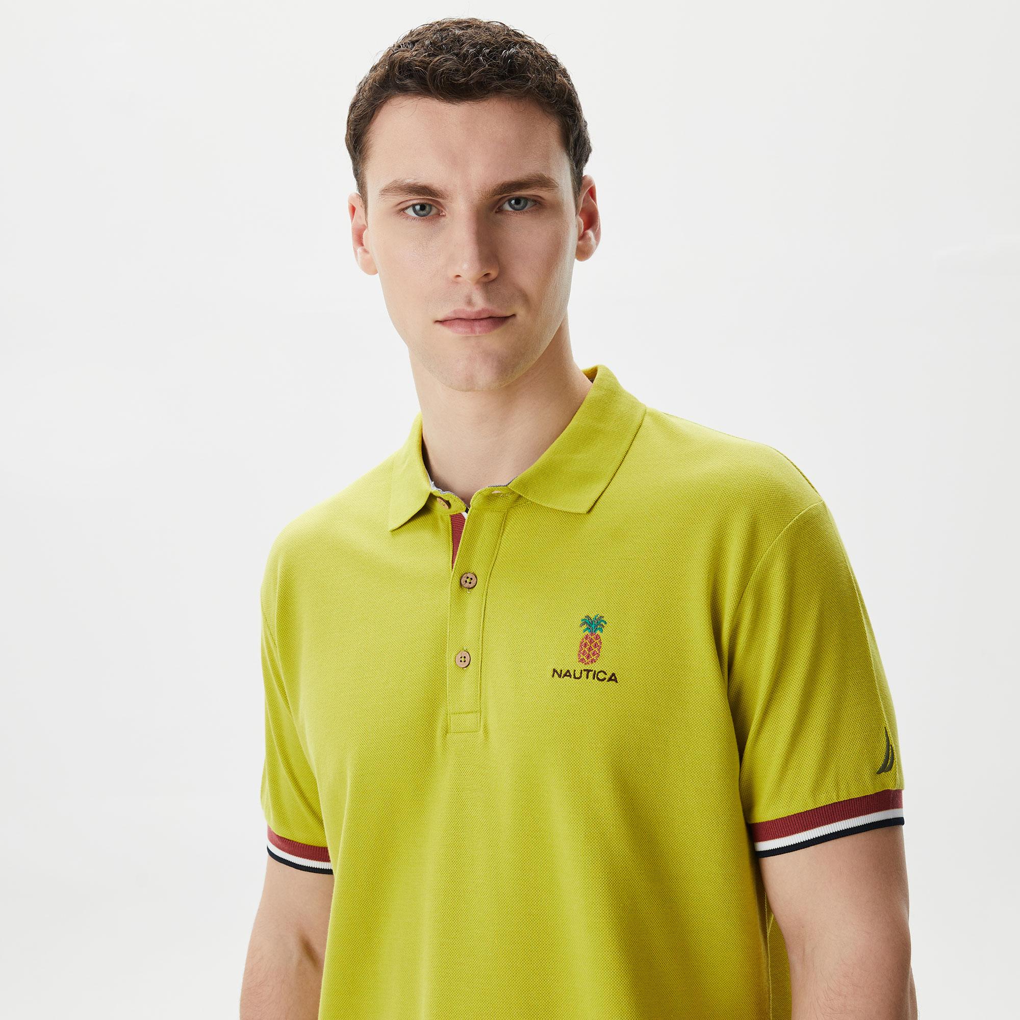 Nautica Erkek Yeşil Classic Fit Kısa Kollu Polo Yaka T-Shirt