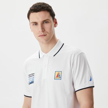  Nautica Erkek Beyaz Classic Fit Kısa Kollu Polo