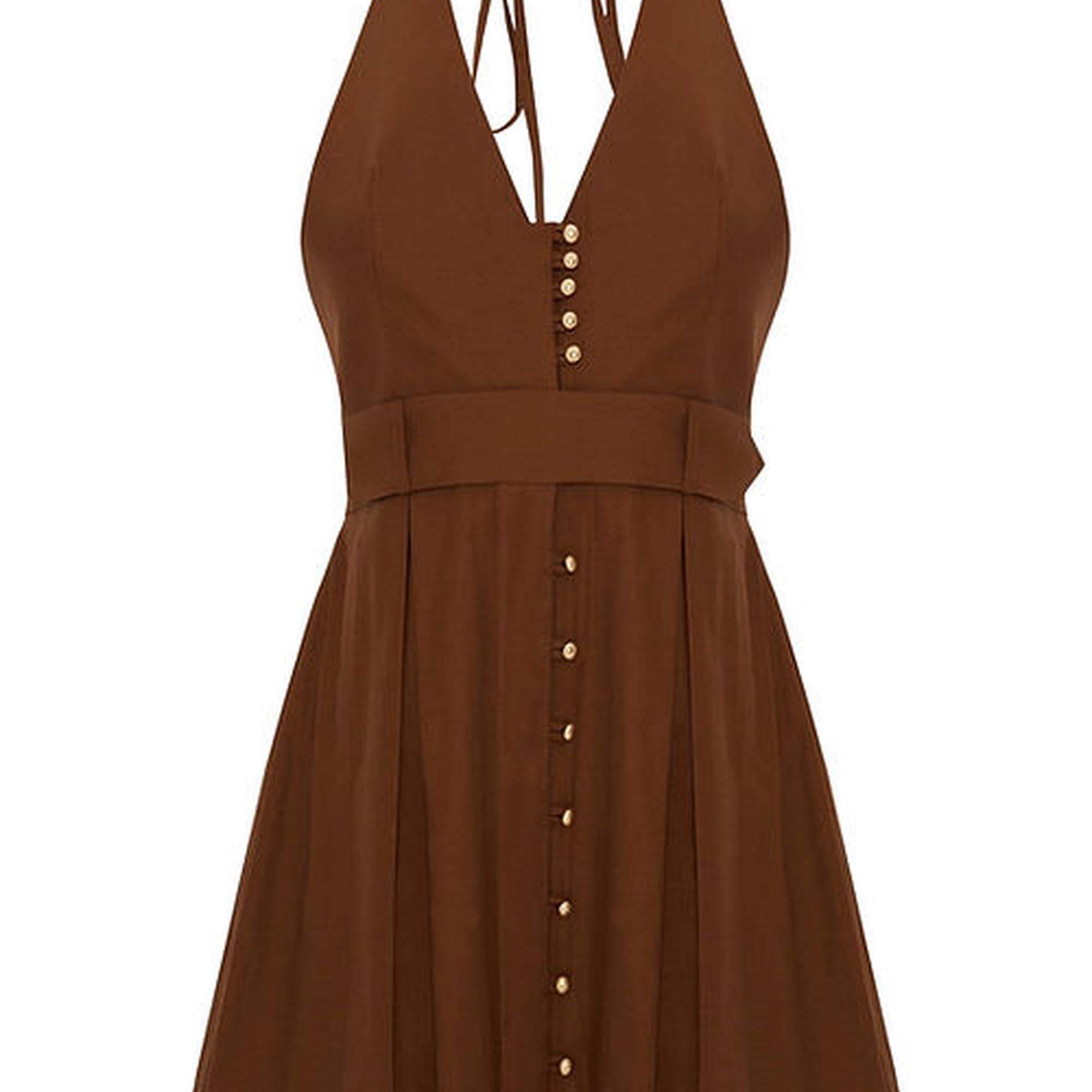 Wabi Sabi Kadın Sole Kahverengi Elbise