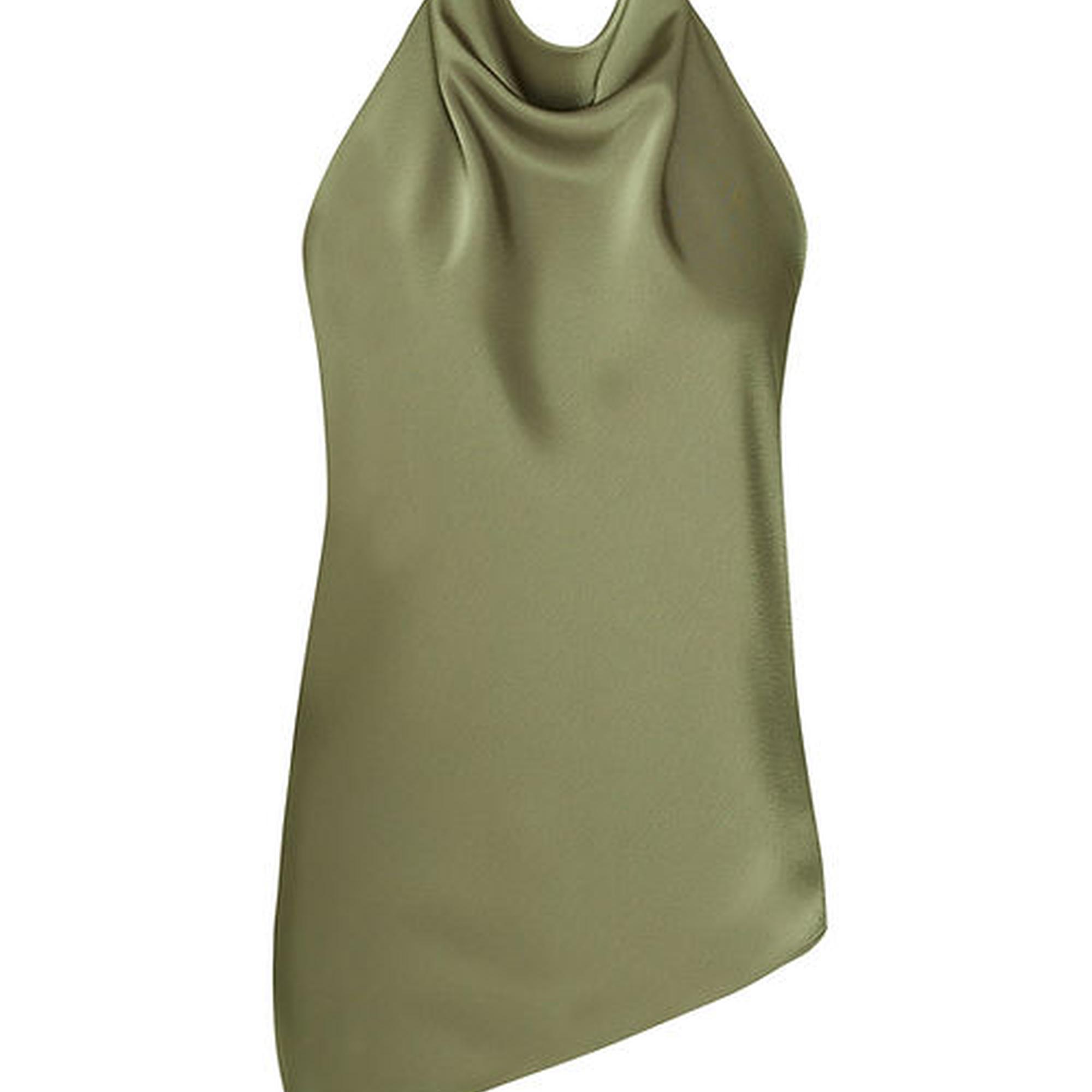 Wabi Sabi Kadın Vento Haki Saten Top