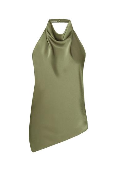  Wabi Sabi Kadın Vento Haki Saten Top