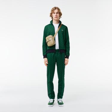  Erkek Regular Fit Monogram Yeşil Eşofman Altı