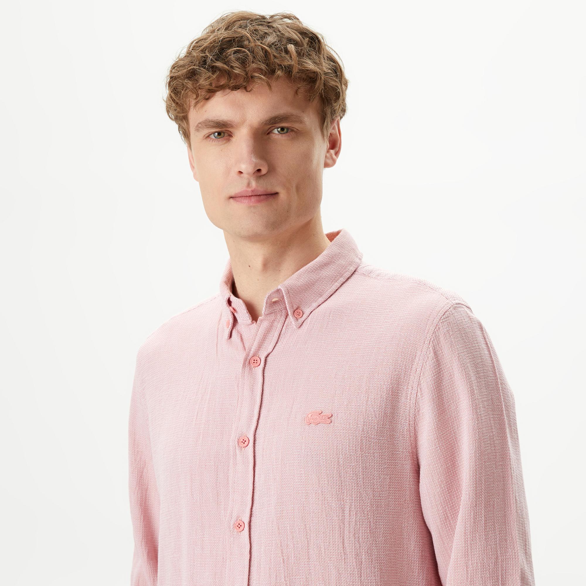 Erkek Regular Fit Pembe Gömlek