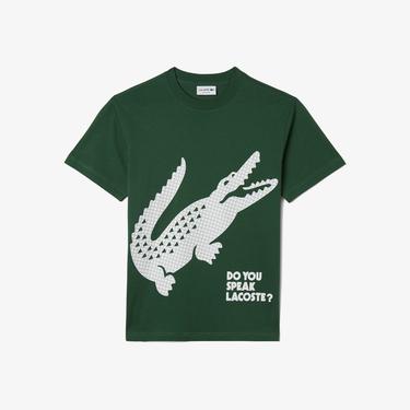  Erkek Regular Fit Bisiklet Yaka Baskılı Yeşil T-Shirt