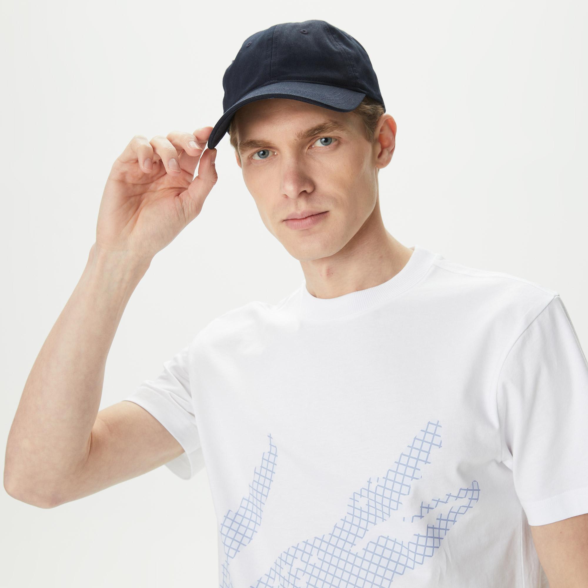 Erkek Regular Fit Bisiklet Yaka Baskılı Beyaz T-Shirt