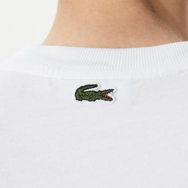  Erkek Regular Fit Bisiklet Yaka Baskılı Beyaz T-Shirt