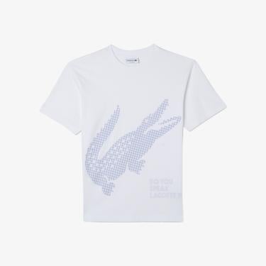  Erkek Regular Fit Bisiklet Yaka Baskılı Beyaz T-Shirt