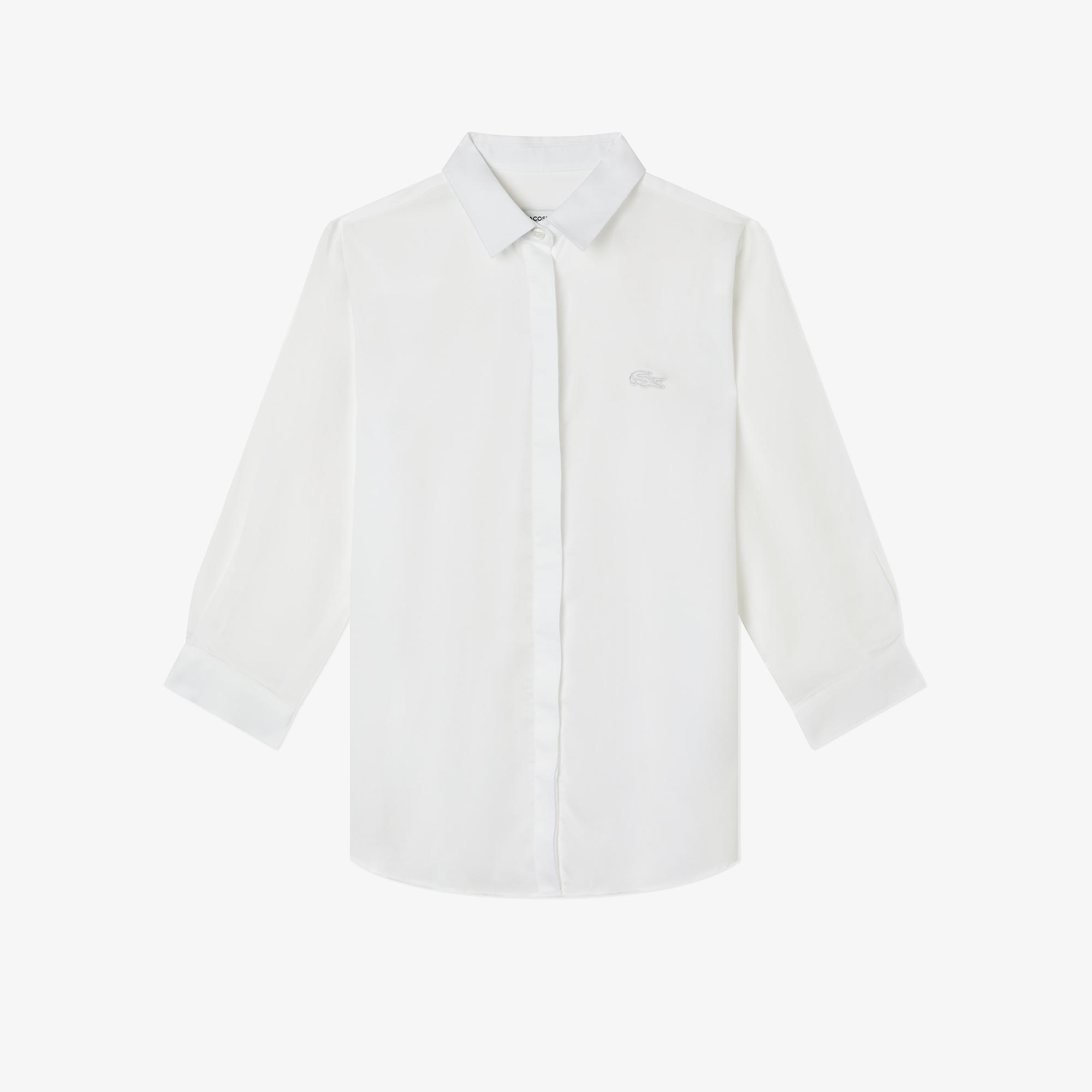 Lacoste Kadın Regular Fit Yarım Kol Beyaz Gömlek