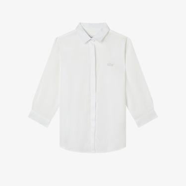  Lacoste Kadın Regular Fit Yarım Kol Beyaz Gömlek