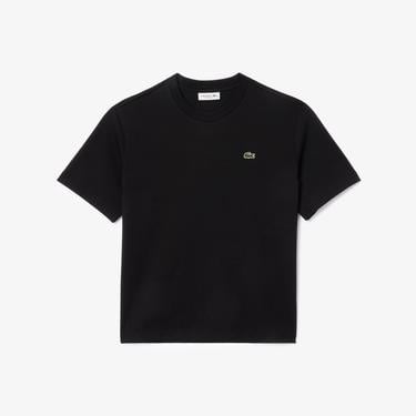  Lacoste Kadın Relaxed Fit Bisiklet Yaka Siyah T-Shirt