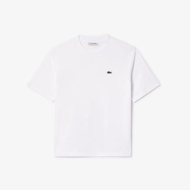  Lacoste Kadın Relaxed Fit Bisiklet Yaka Beyaz T-Shirt