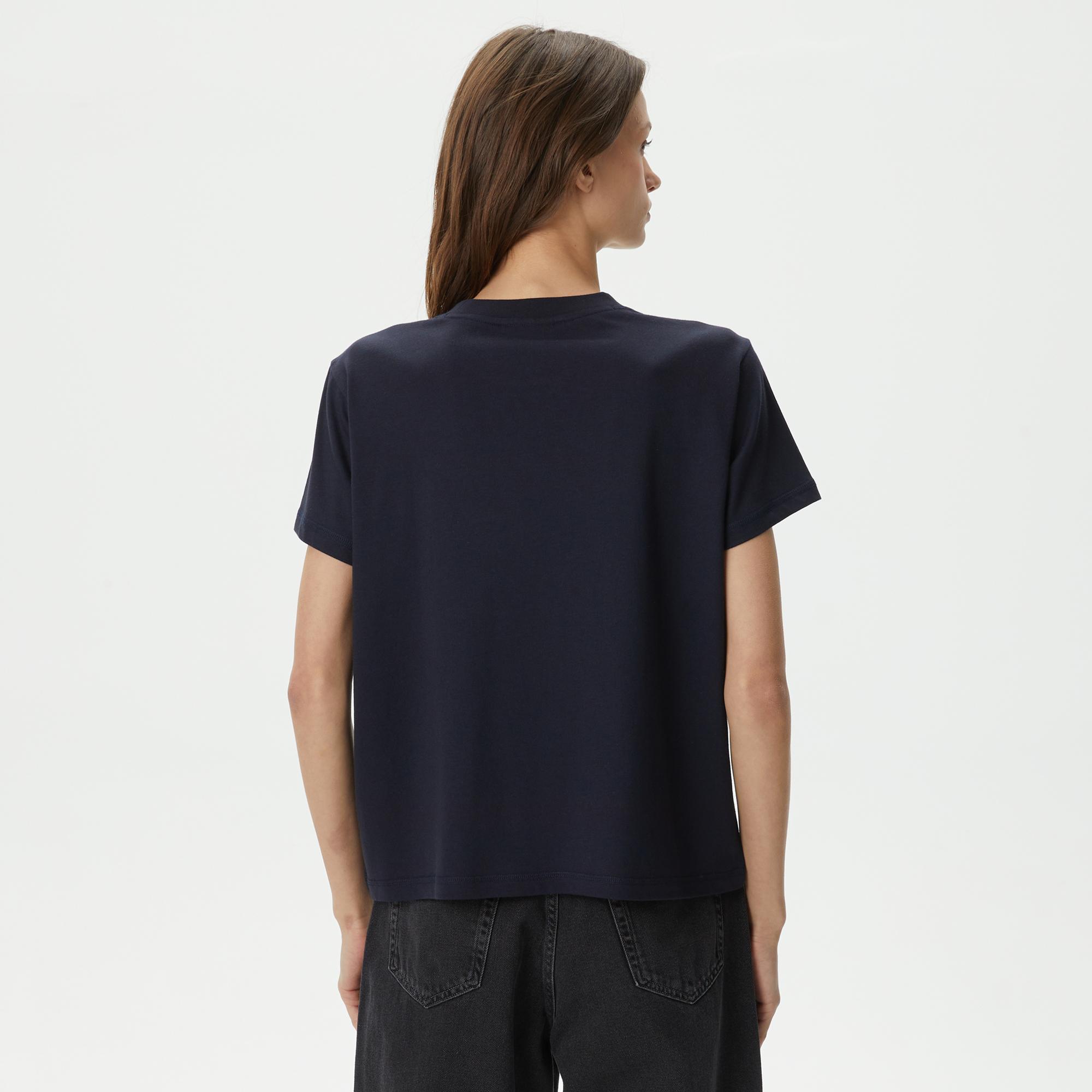 Kadın Loose Fit Bisiklet Yaka Siyah T-Shirt