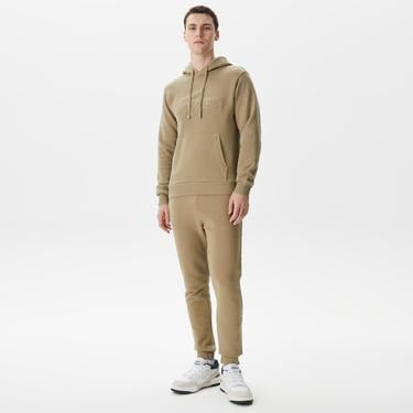  Erkek Relaxed Fit Kapüşonlu Baskılı Bej Sweatshirt
