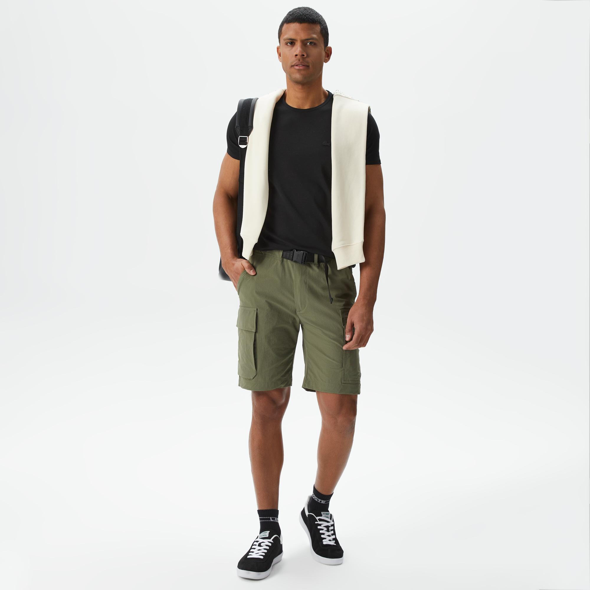 Erkek Relaxed Fit Haki Bermuda