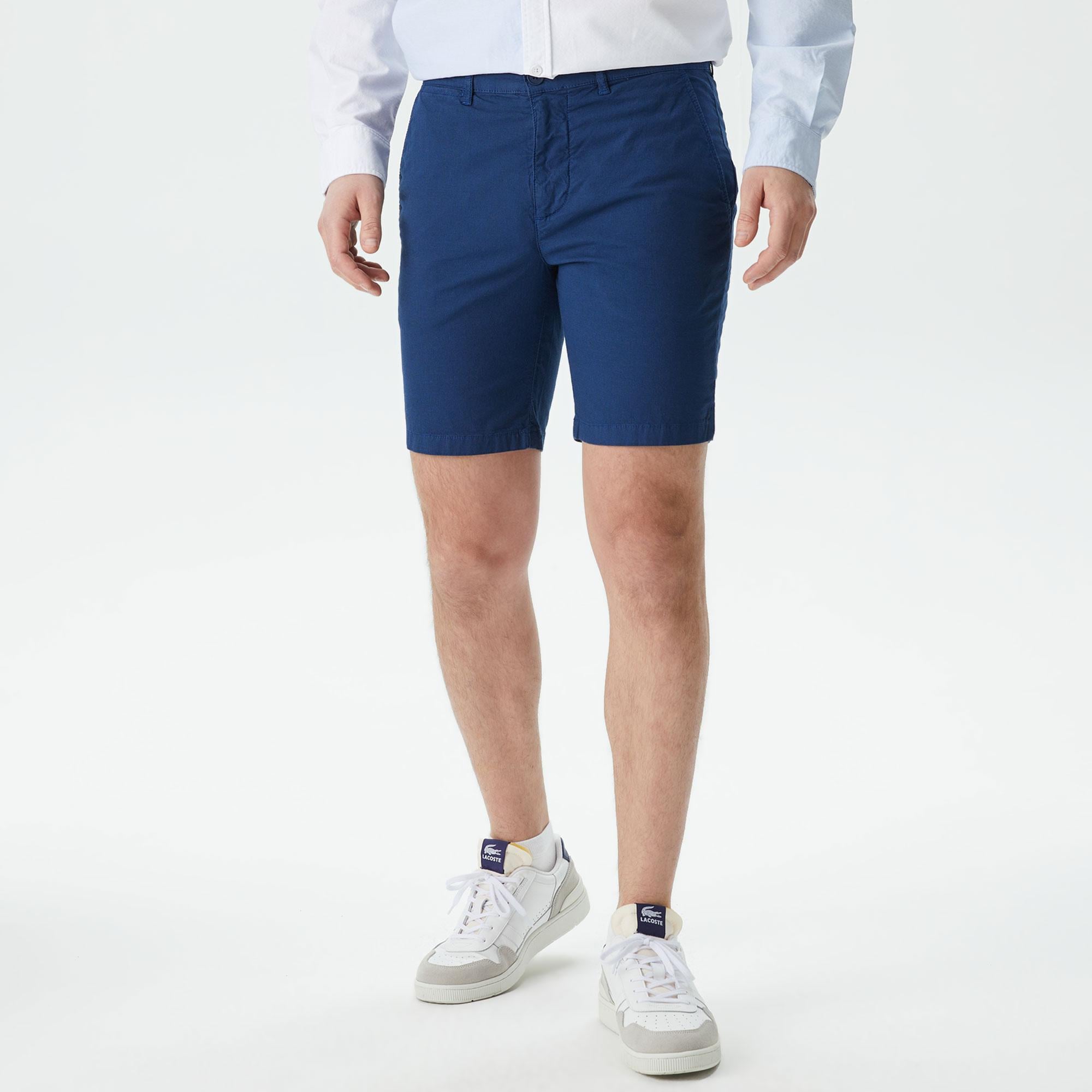 Erkek Slim Fit Lacivert Bermuda