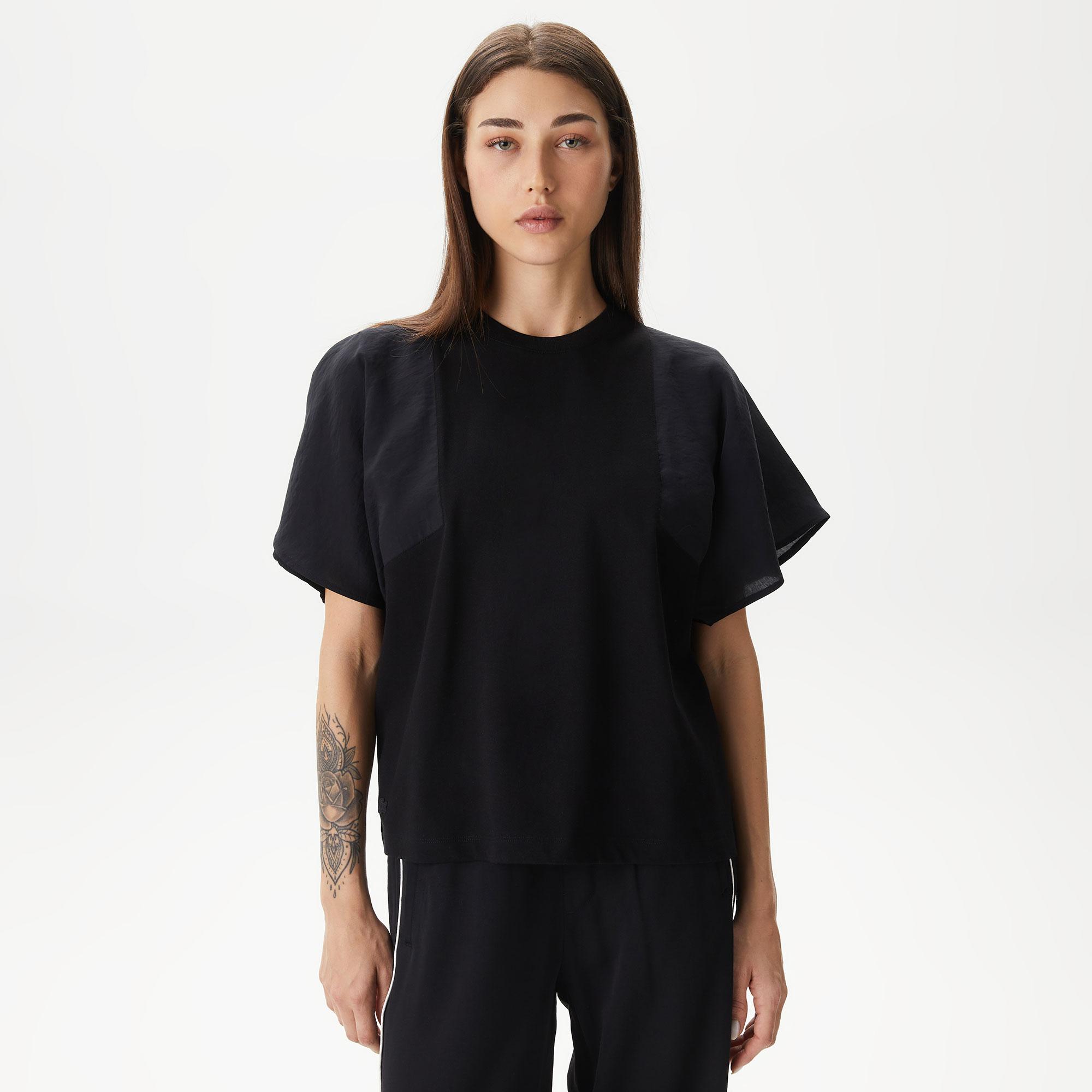 Kadın Loose Fit Bisiklet Yaka Siyah T-Shirt