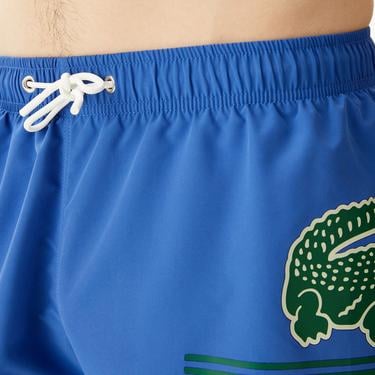  Erkek Baskılı Mavi Mayo Şort