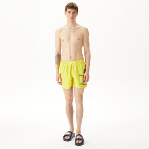  Erkek Baskılı Sarı Mayo Şort