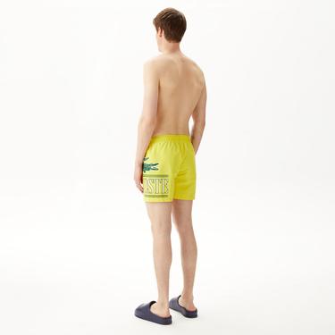  Erkek Baskılı Sarı Mayo Şort