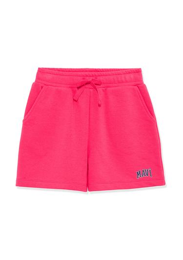  Mavi Mavi Logo Baskılı Pembe Şort 7410002-71111