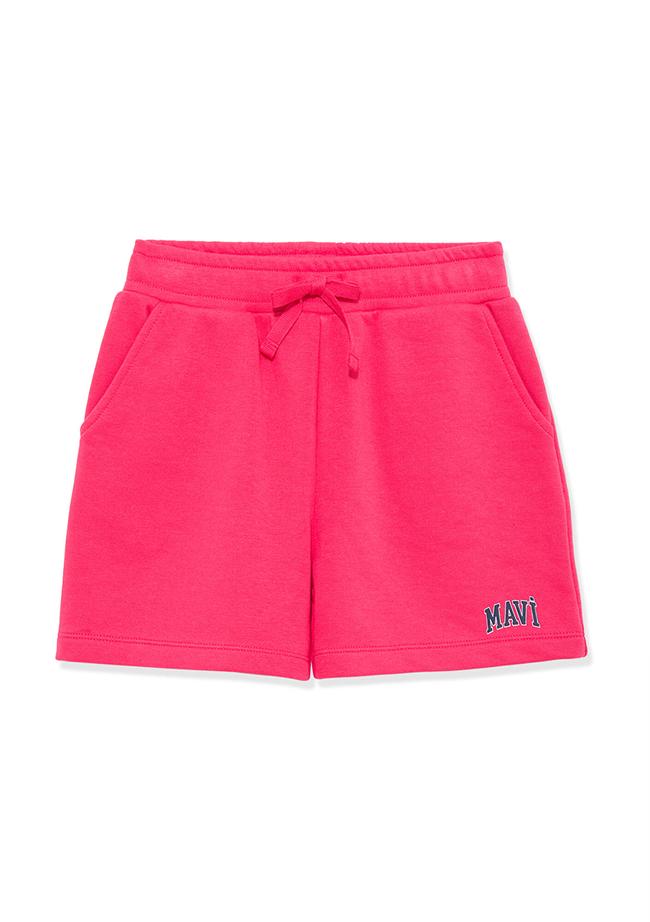  Mavi Mavi Logo Baskılı Pembe Şort 7410002-71111