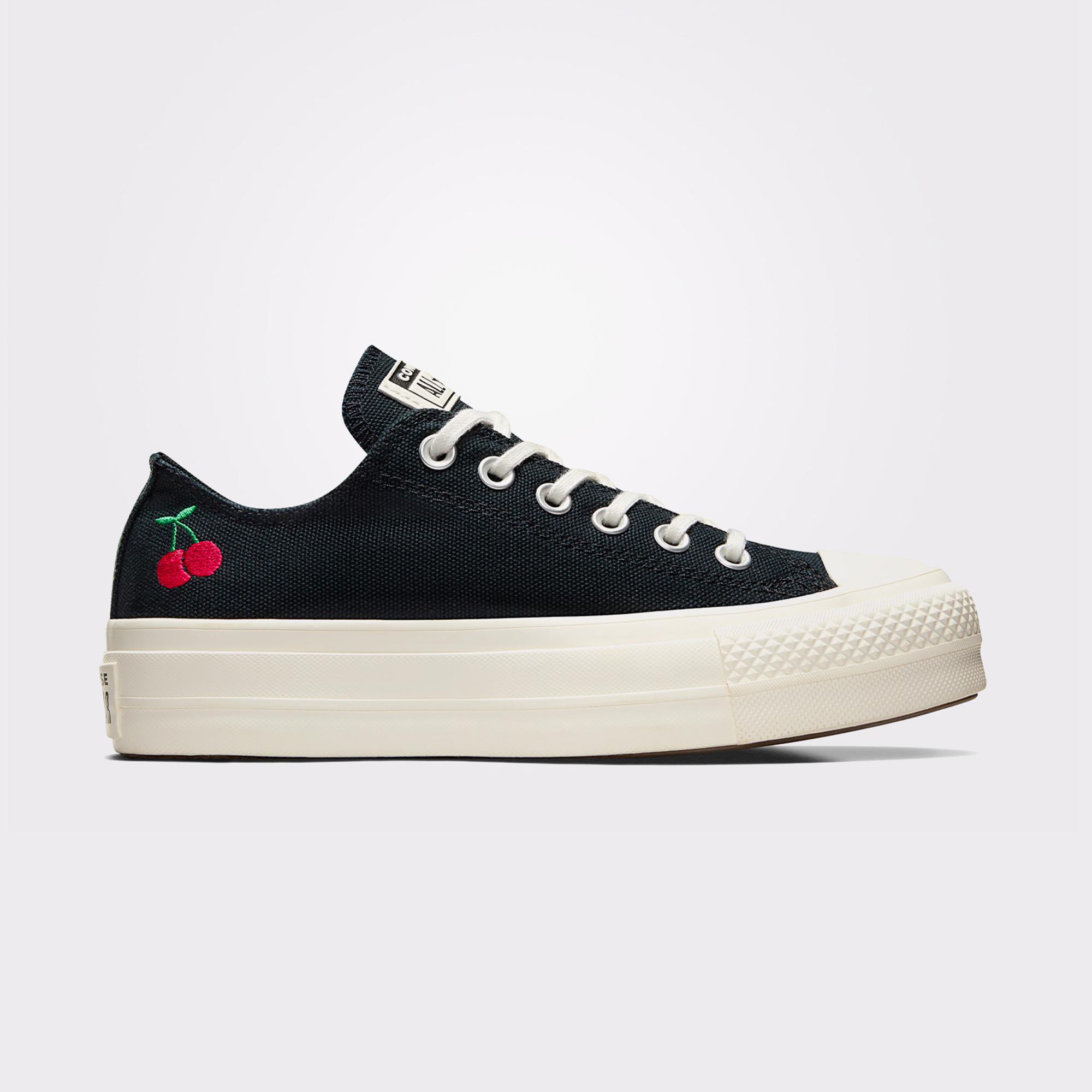 Converse Chuck Taylor All Star Lift Platform Cherries Kadın Siyah Sneaker