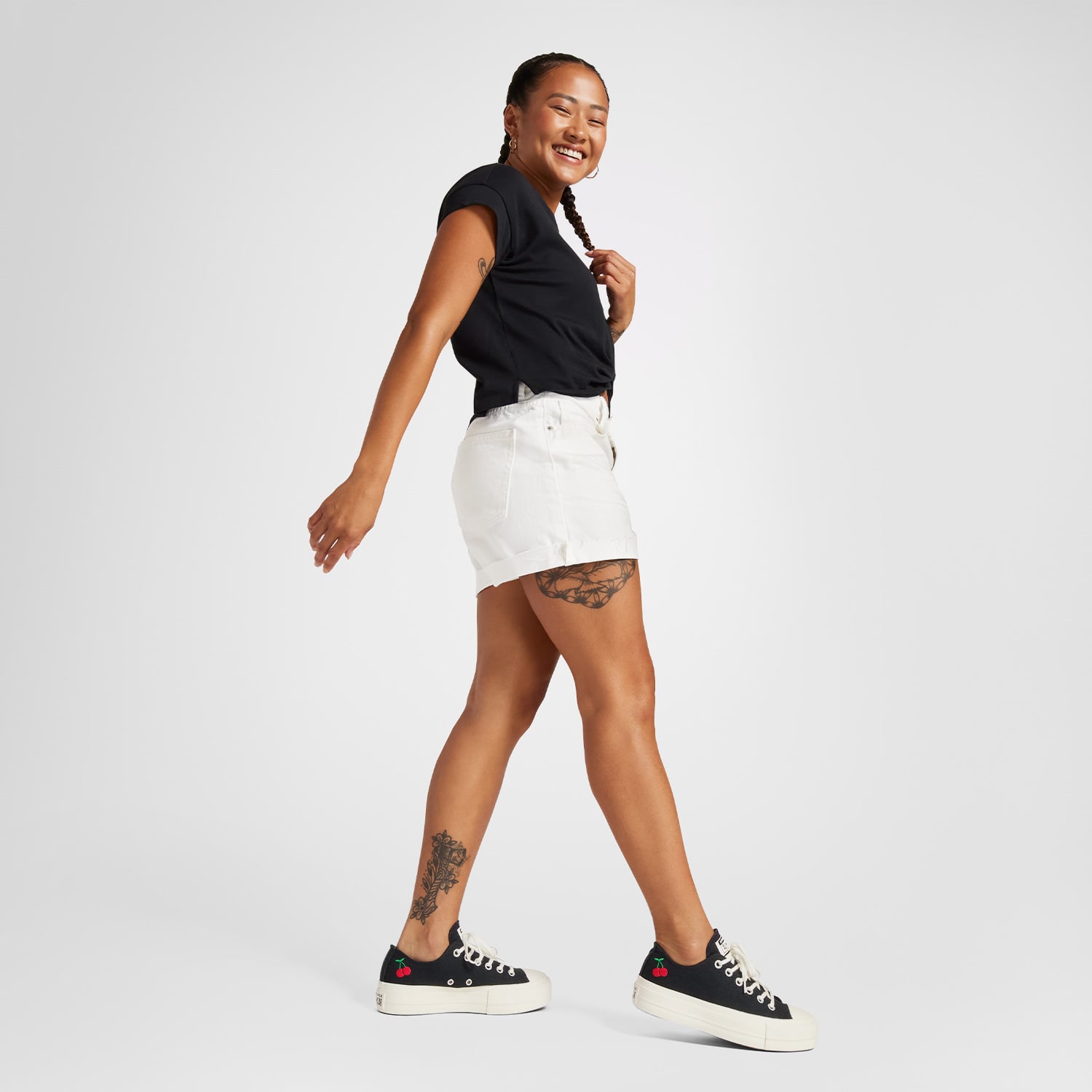 Converse Converse Chuck Taylor All Star Lift Platform Cherries Kadın Siyah Sneaker | FashFed Siyah - 4. görsel