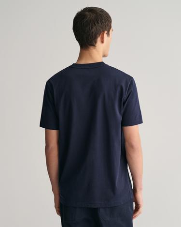  GANT Erkek Lacivert Regular Fit Bisiklet Yaka Logolu T-shirt