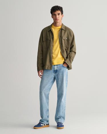  GANT Erkek Sarı Regular Fit Bisiklet Yaka Logolu T-shirt