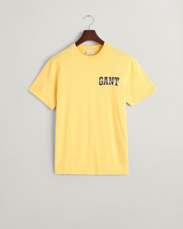  GANT Erkek Sarı Regular Fit Bisiklet Yaka Logolu T-shirt