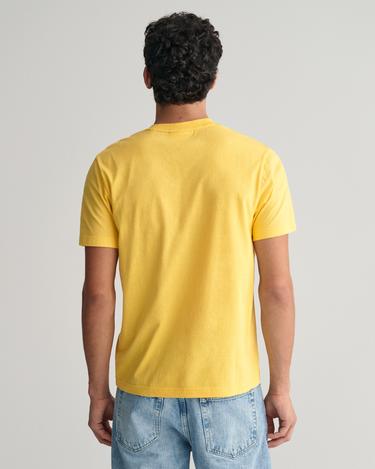  GANT Erkek Sarı Regular Fit Bisiklet Yaka Logolu T-shirt