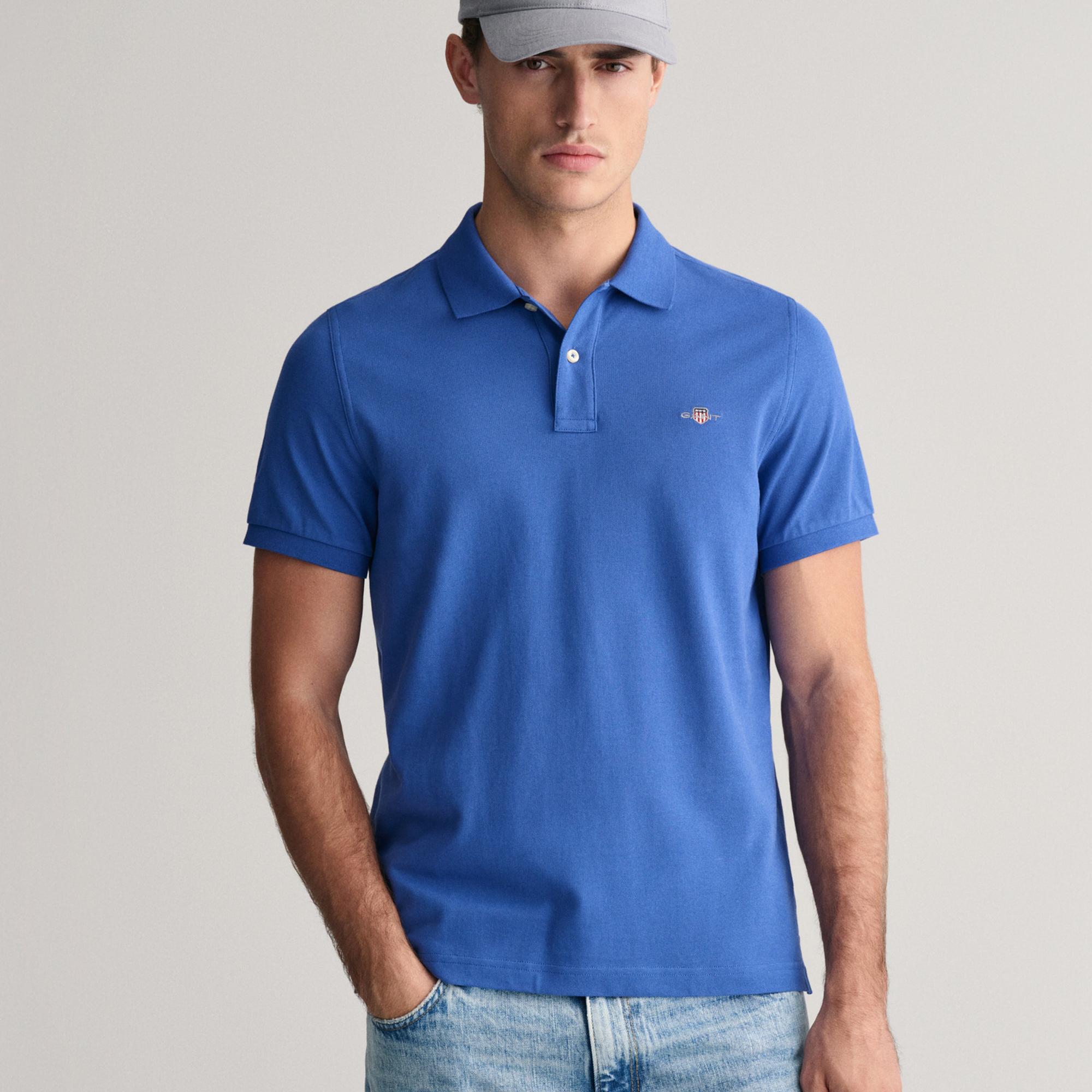 GANT Erkek Mavi Regular Fit Polo