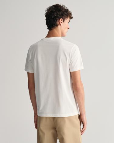  GANT Erkek Krem Regular Fit Bisiklet Yaka Logolu T-shirt