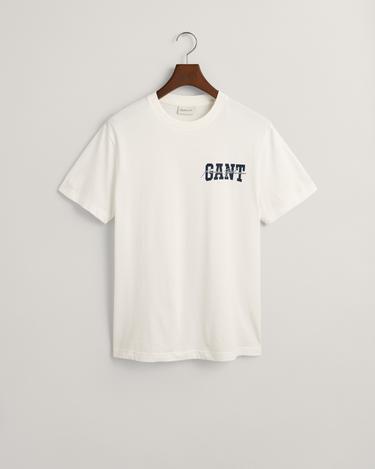  GANT Erkek Krem Regular Fit Bisiklet Yaka Logolu T-shirt