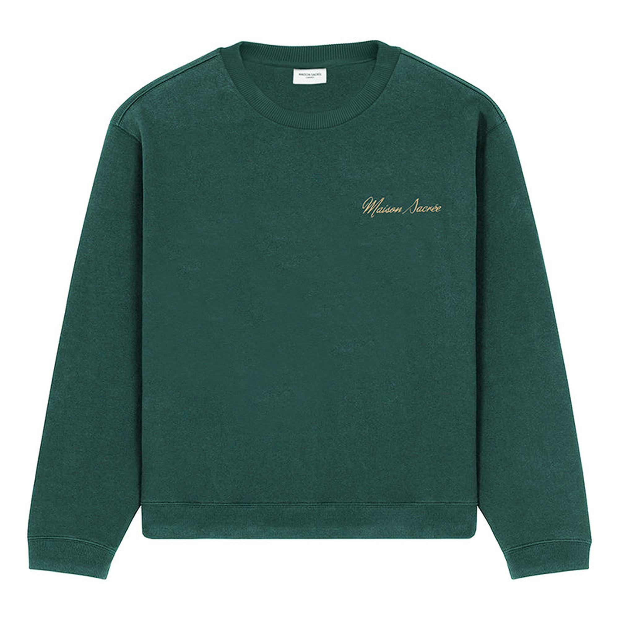 Maison Sacrée Maison Sacrée Yeşil Basic Sweatshirt