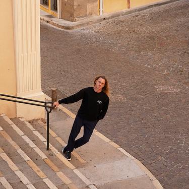  Maison Sacrée Sur La Neige Siyah Baskılı Sweatshirt