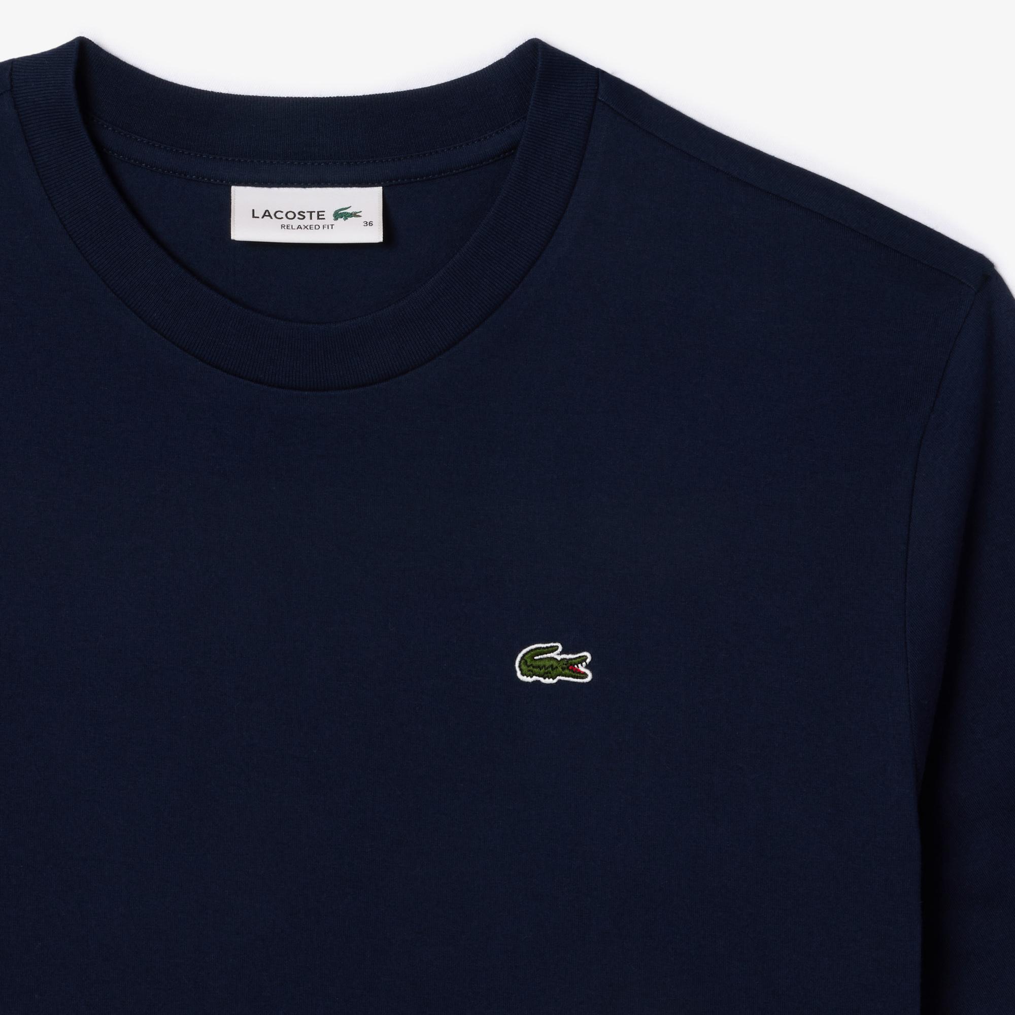 Lacoste Kadın Relaxed Fit Bisiklet Yaka Lacivert T-Shirt