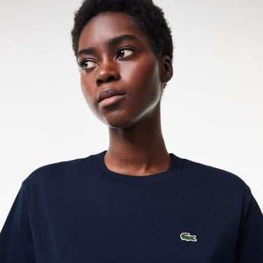  Lacoste Kadın Relaxed Fit Bisiklet Yaka Lacivert T-Shirt