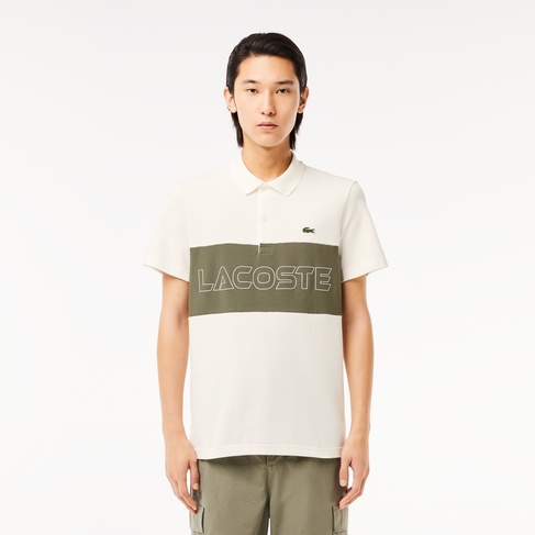  Erkek Regular Fit Renk Bloklu Krem Polo