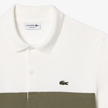  Erkek Regular Fit Renk Bloklu Krem Polo