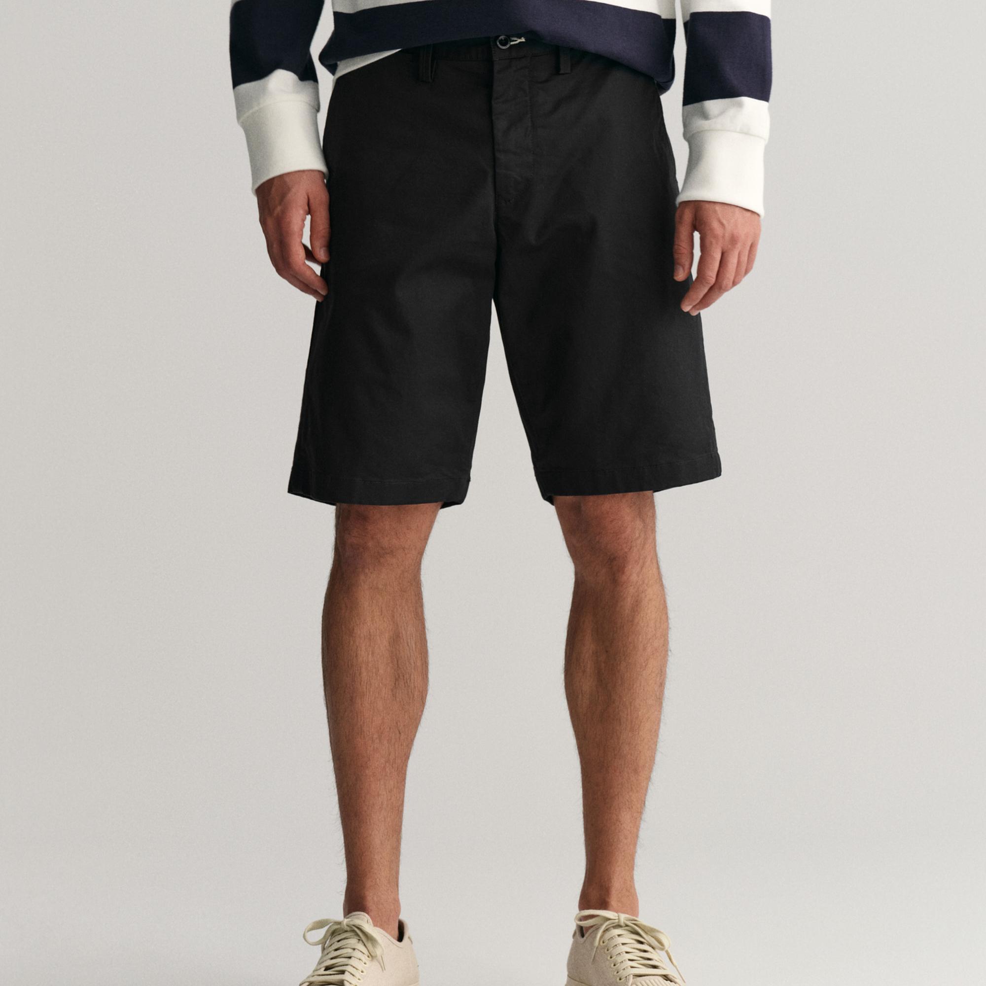 GANT Erkek Siyah Relaxed Fit Chino Şort