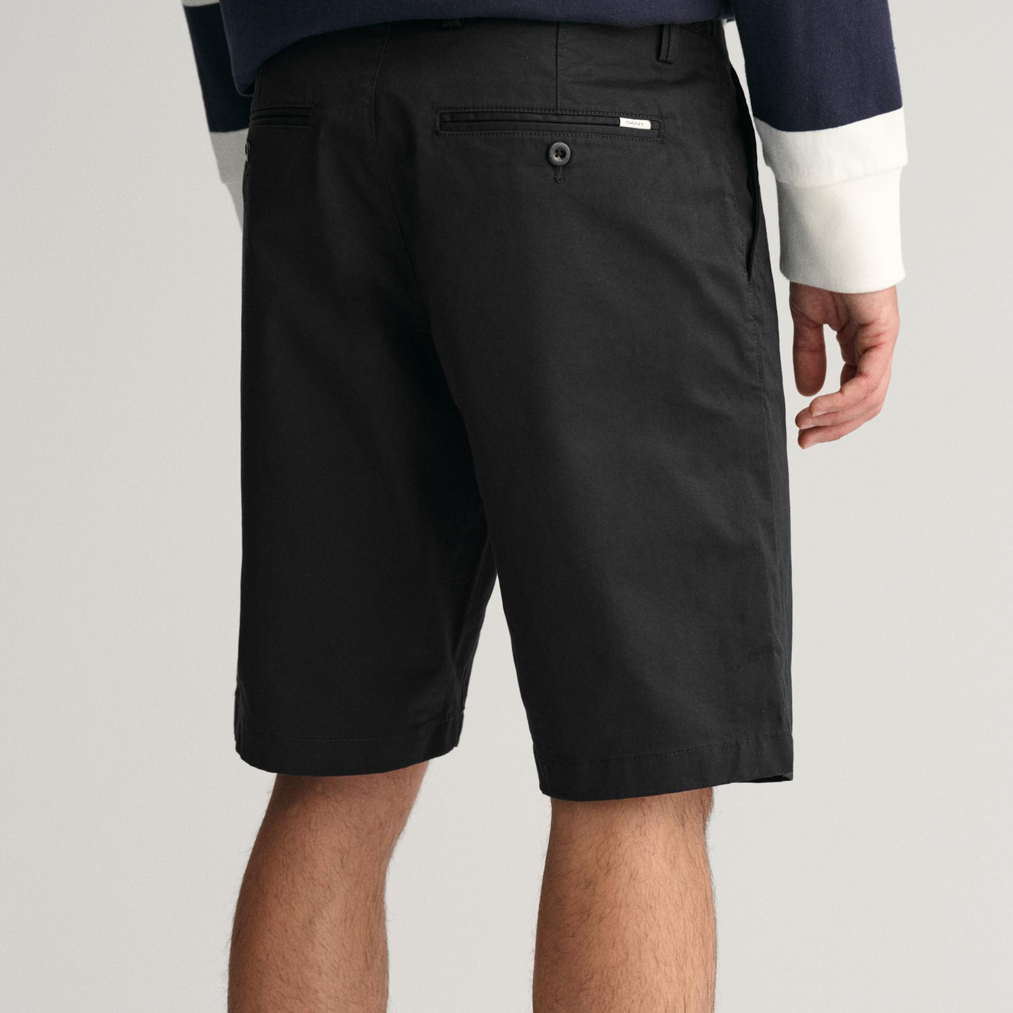 GANT Erkek Siyah Relaxed Fit Chino Şort